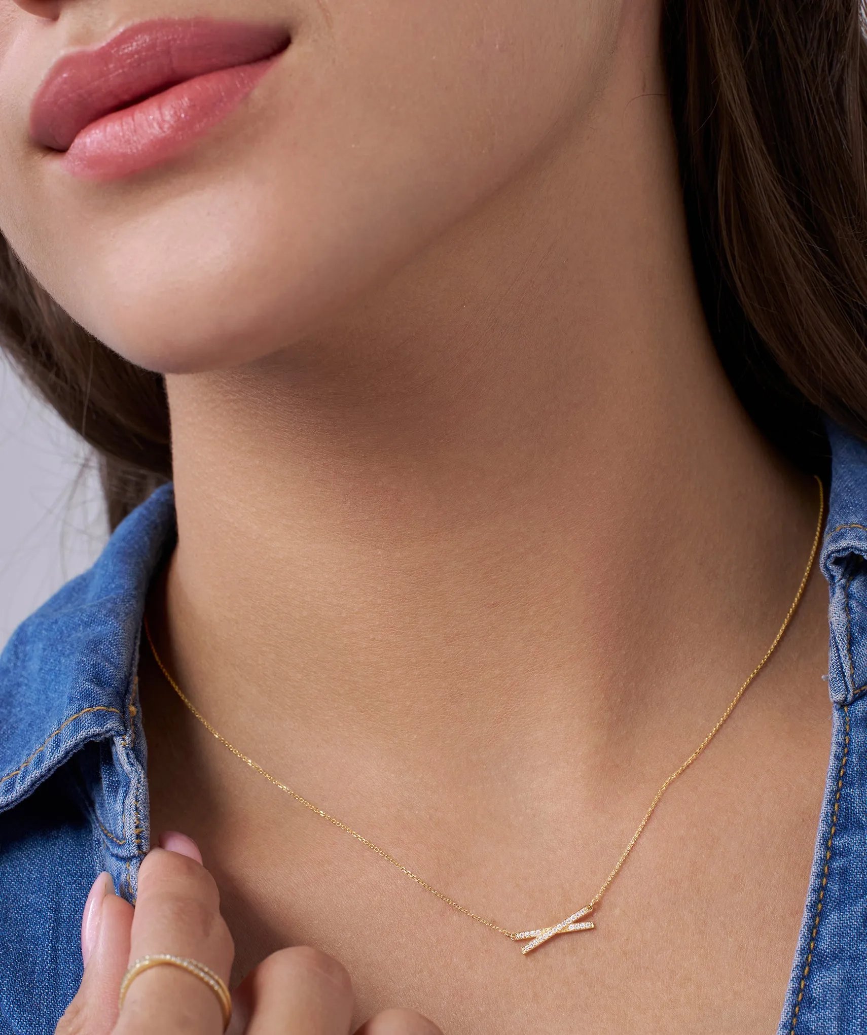 Modern Lines Diamond Necklace