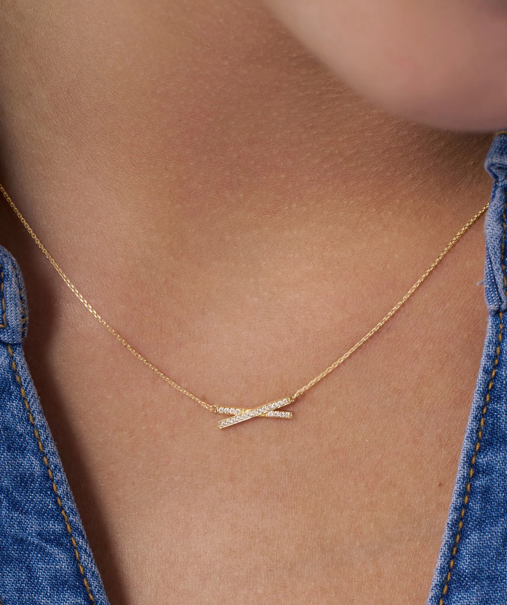 Modern Lines Diamond Necklace