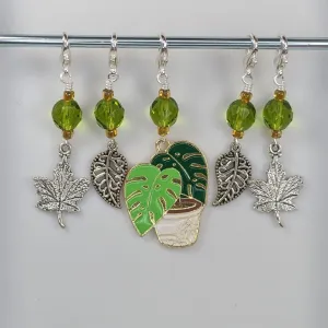 Monstera Enamel Mix Stitch Markers