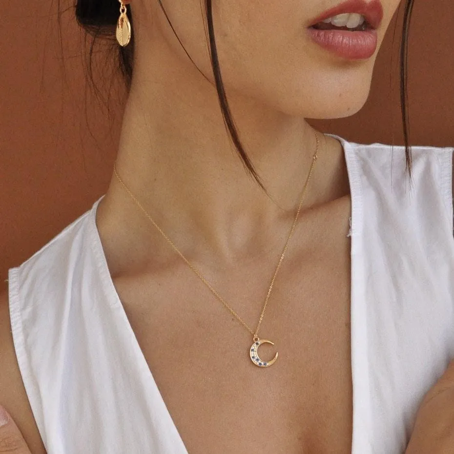 Moon Necklace In Gold