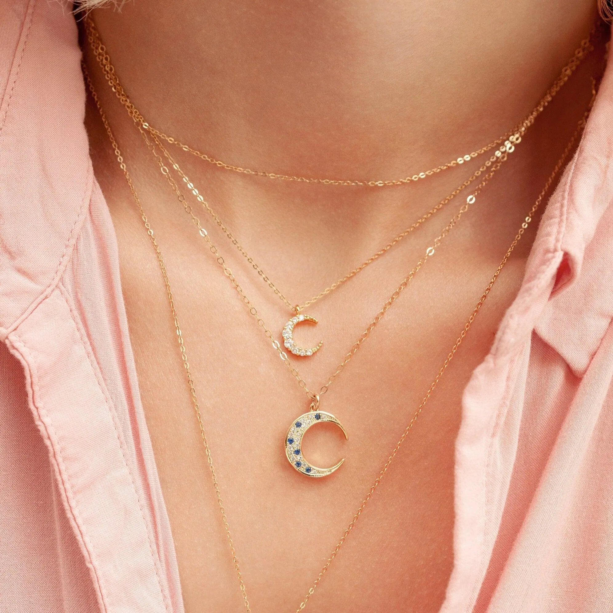 Moon Necklace In Gold