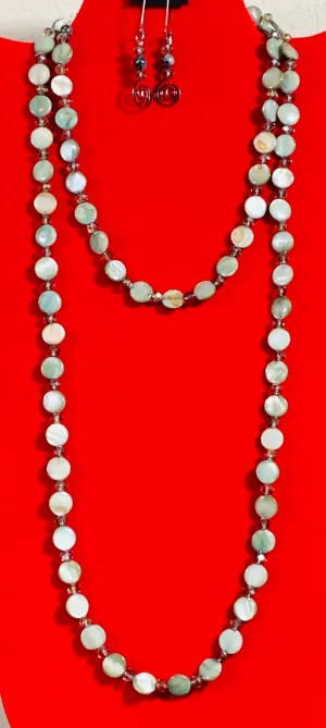 Mother-of-Pearl Necklace and Earrings   #20011