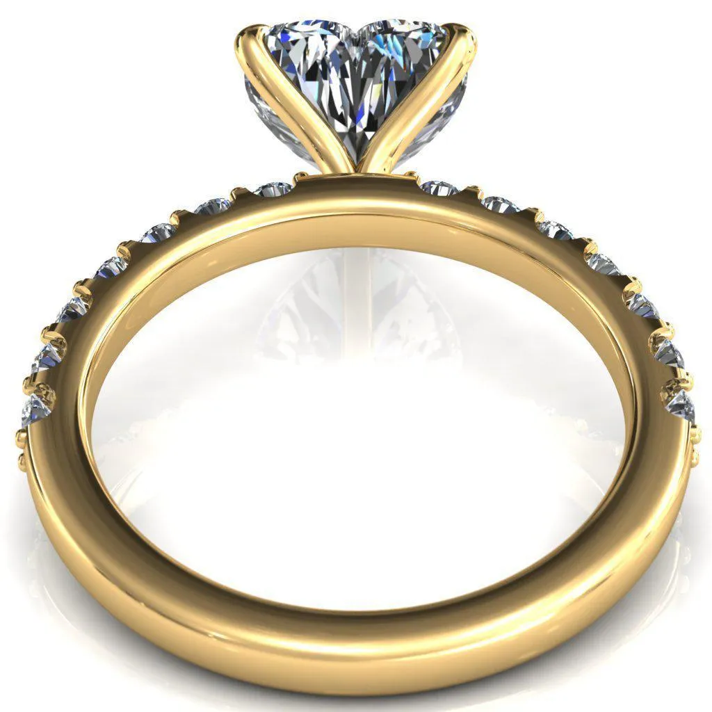 Mylene Heart Moissanite 3 Prong Sculptural Half Eternity Diamond Engagement Ring