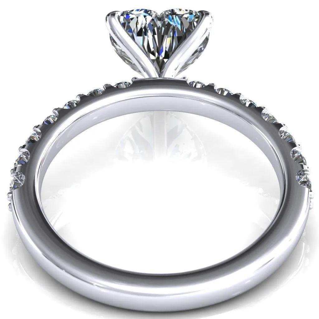 Mylene Heart Moissanite 3 Prong Sculptural Half Eternity Diamond Engagement Ring