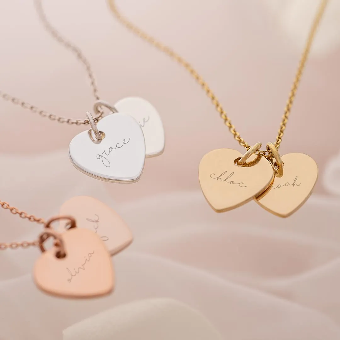 Mysha Personalized Eternal Initial Dual Heart Pendant