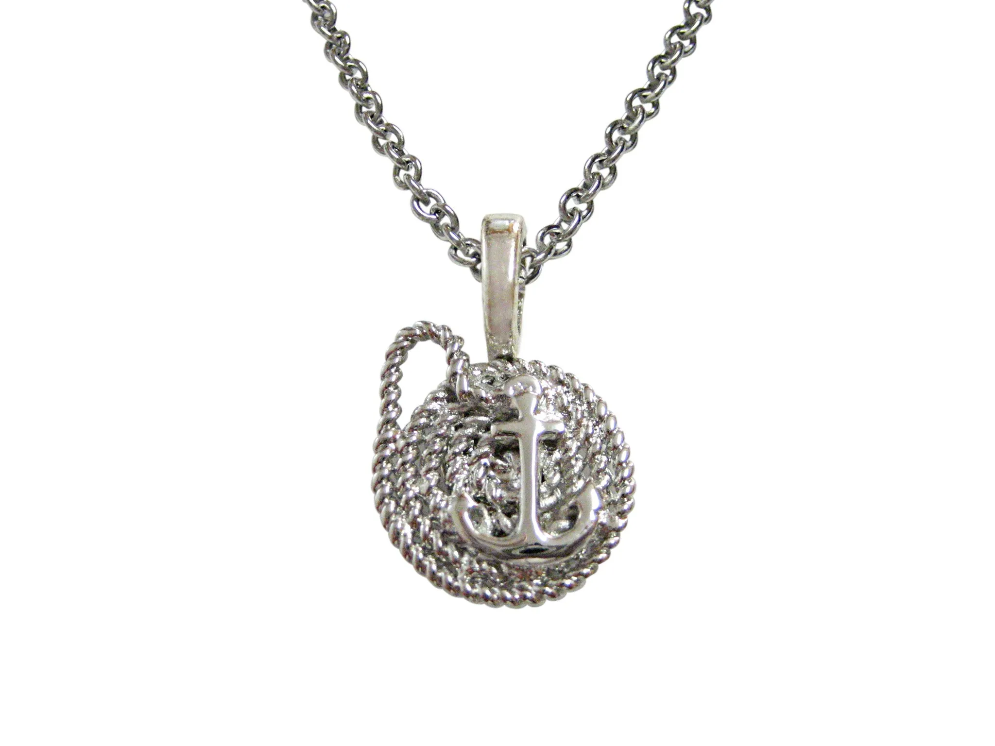 Nautical Rope and Anchor Pendant Necklace