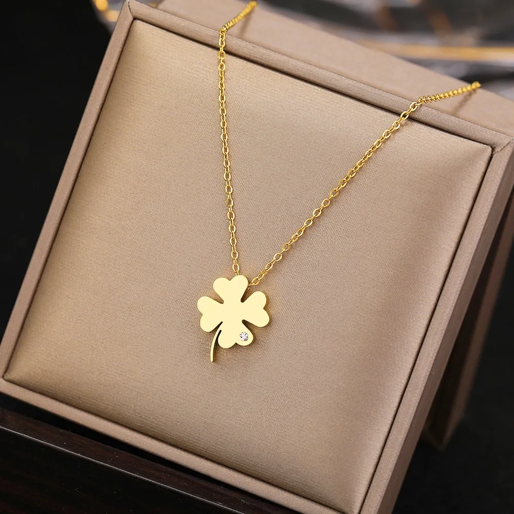 Necklaces Bohemian Clover Crystal Zircon for women