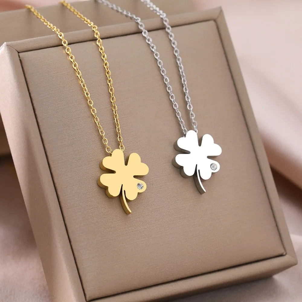 Necklaces Bohemian Clover Crystal Zircon for women