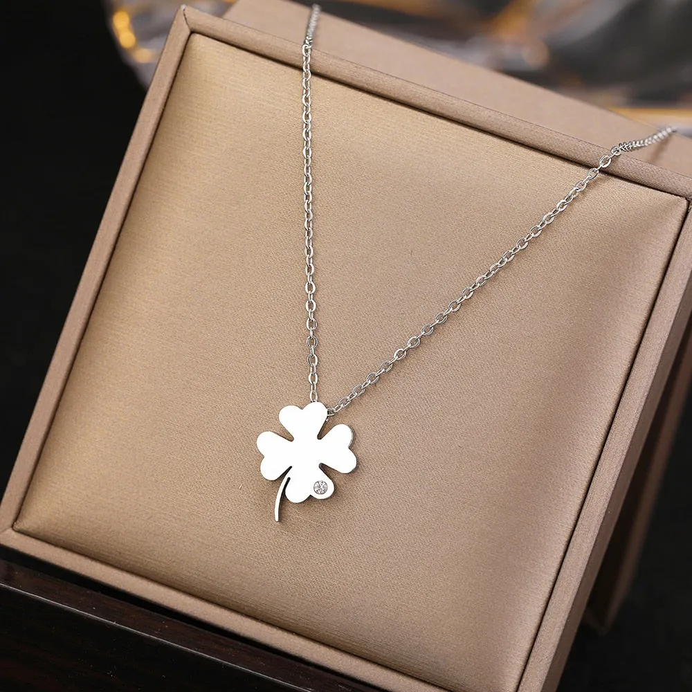 Necklaces Bohemian Clover Crystal Zircon for women