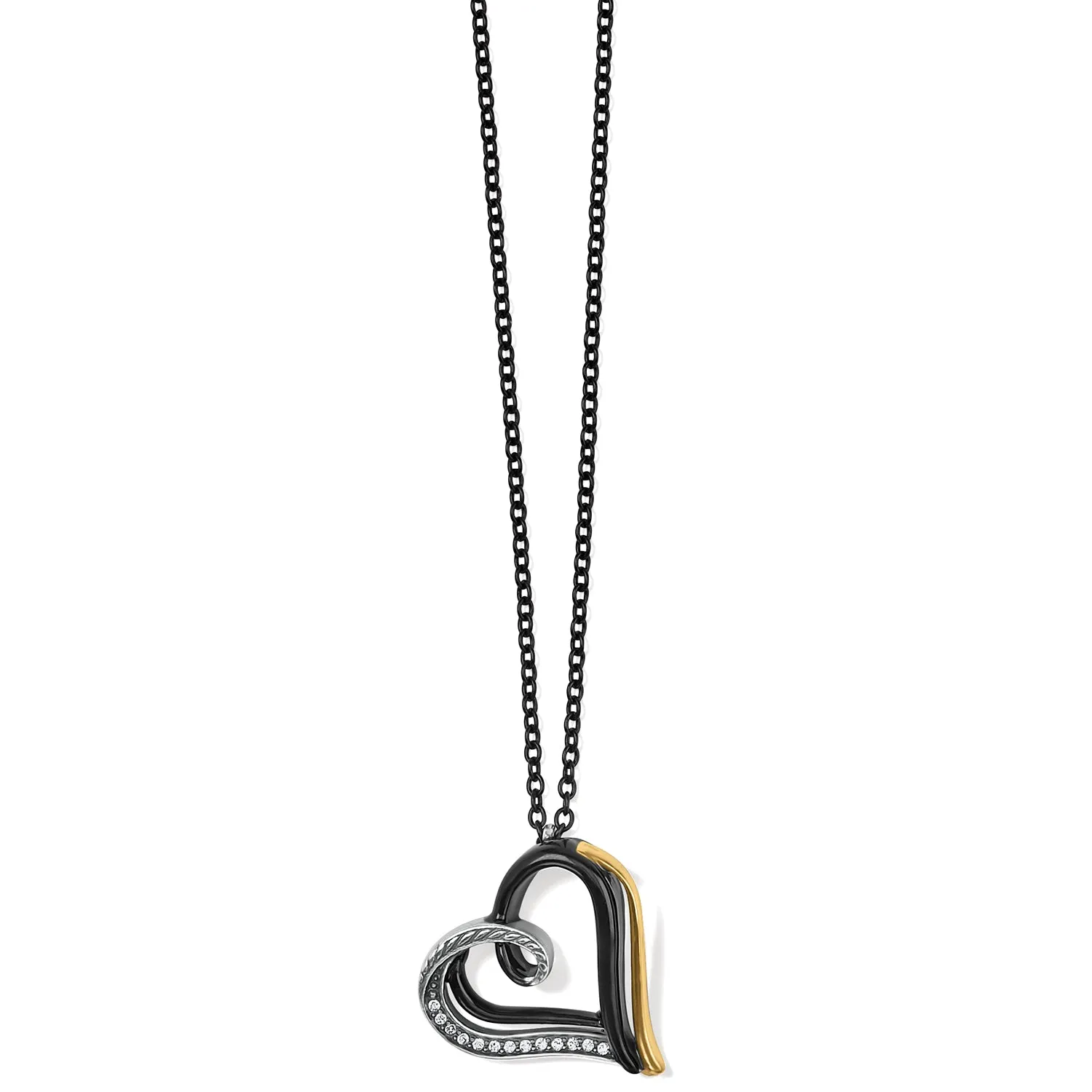 Neptune’s Rings Night Heart Necklace