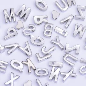 Nickel Alloy Letter Pendant Charm Capital letter Metal letter Finding Letter Initial Pendants for Personalize Necklaces " G " 10*6.5*3.5mm 10pcs