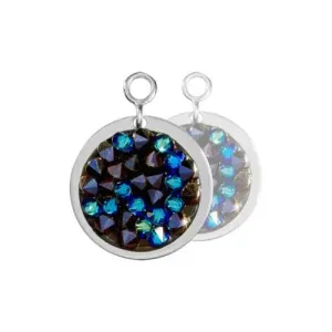 Nikki Lissoni Silver Plated Blue Rock Crystal 14mm Earrings