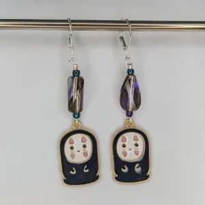 No Face Enamel Earrings & Stitch Markers