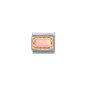 Nomination Composable Link Rope, Pink Opal Stone, 9K Rose Gold