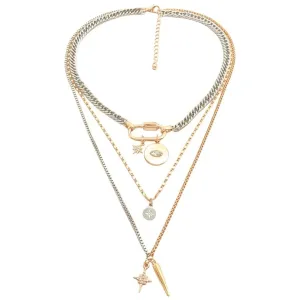 NOW IN STOCK Sun Solace - Silver and Gold layered Carabiner Necklace