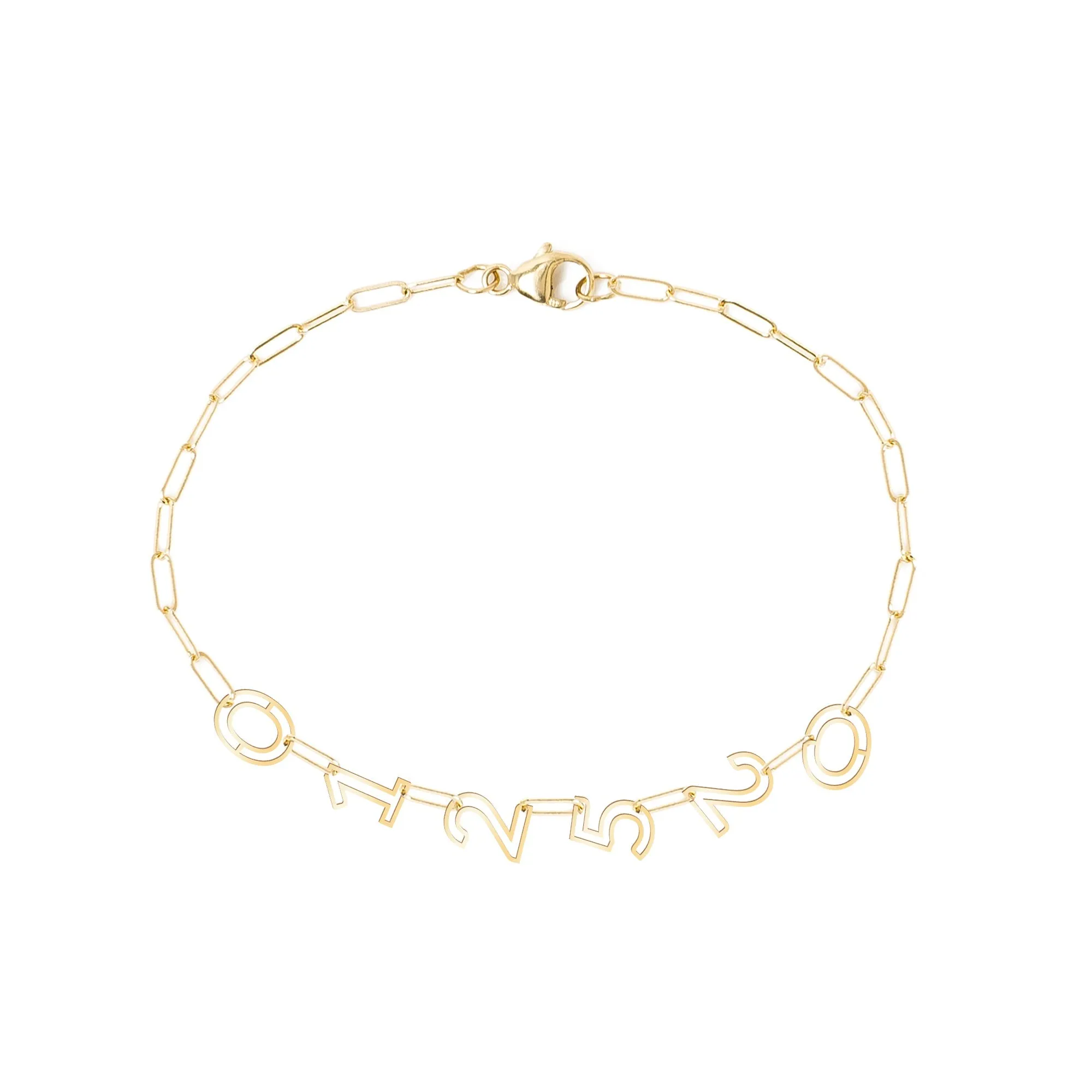 Number Chain Letter Bracelet
