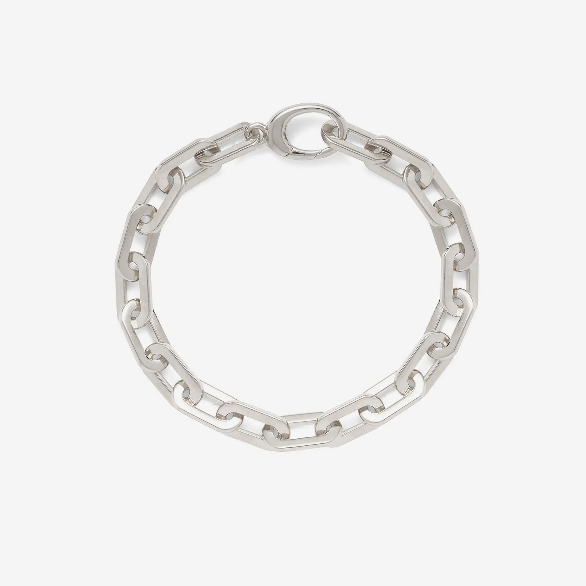 Octagon Chain Bracelet in Silver
