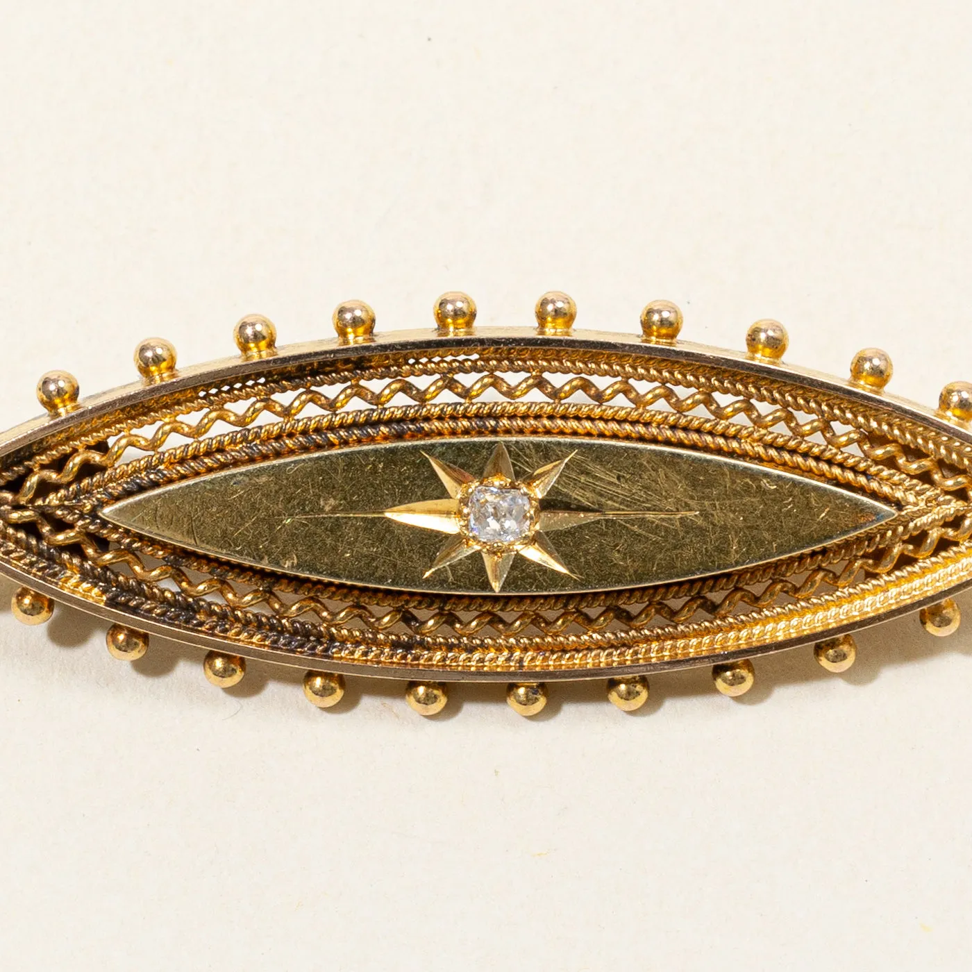 Old Mine Cut Diamond Brooch | 0.05ct |