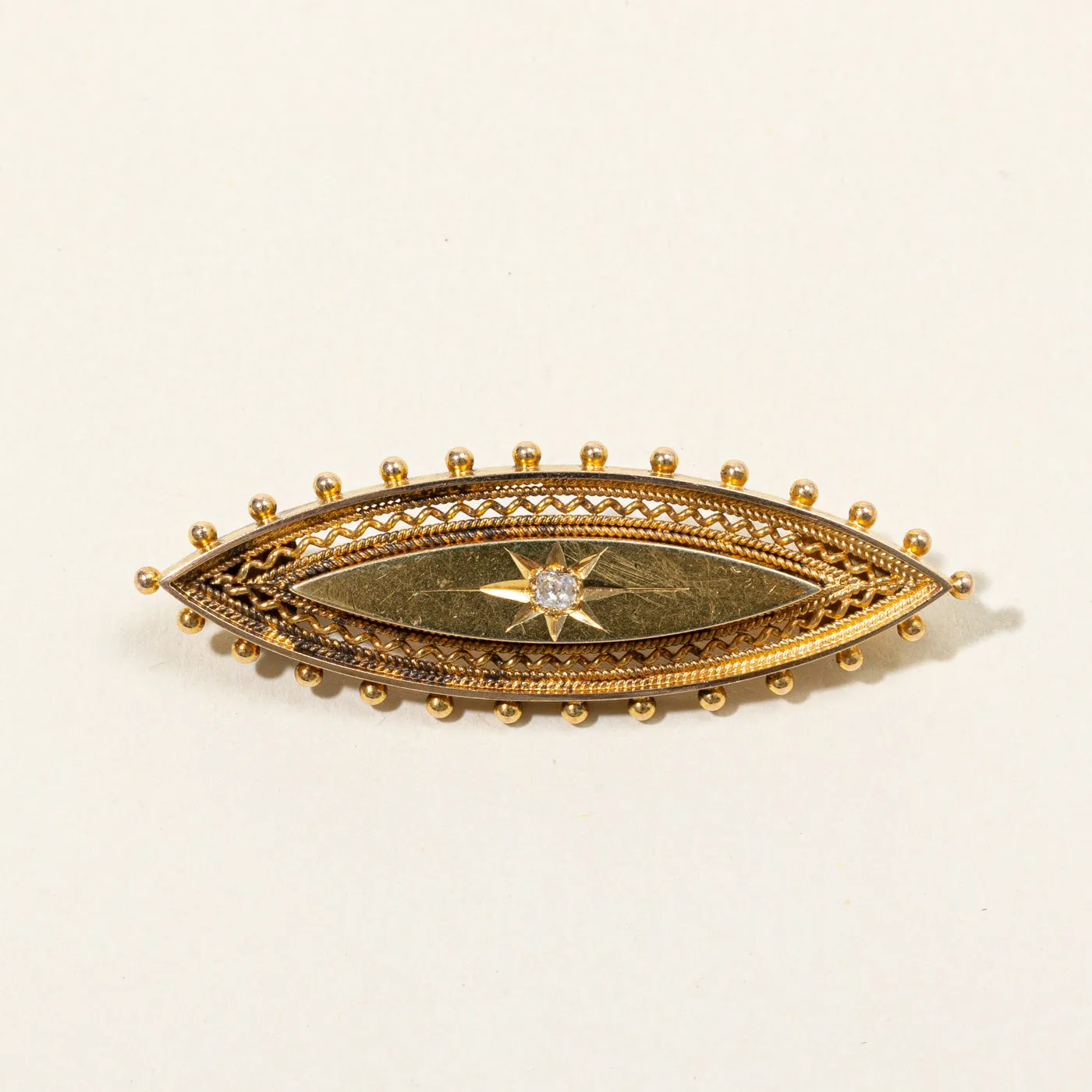 Old Mine Cut Diamond Brooch | 0.05ct |