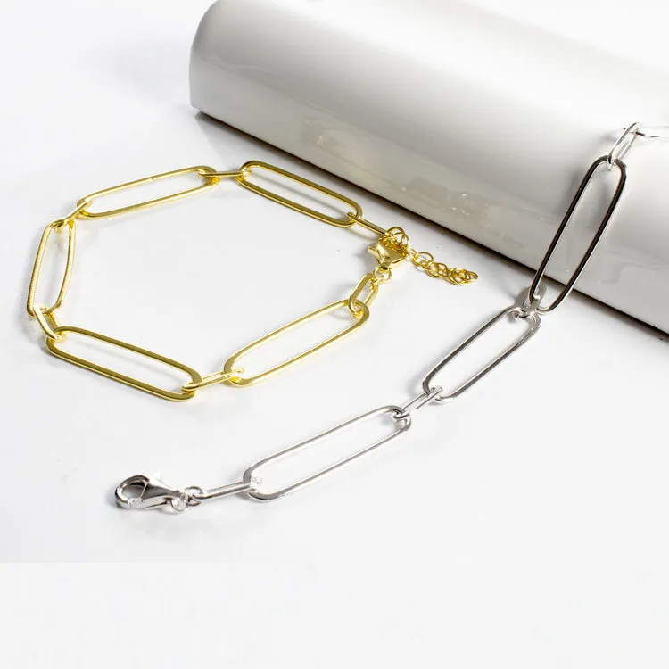 Open Link Bracelet 6 1/2" - Gold or Silver