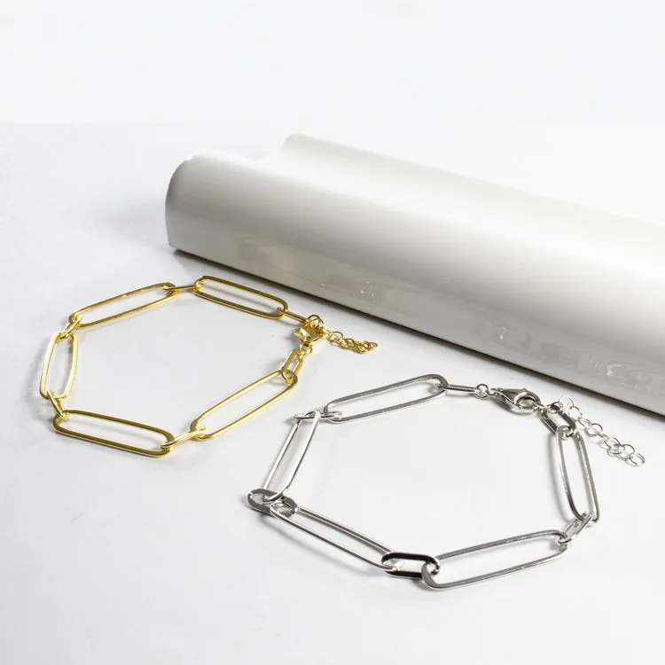 Open Link Bracelet 6 1/2" - Gold or Silver