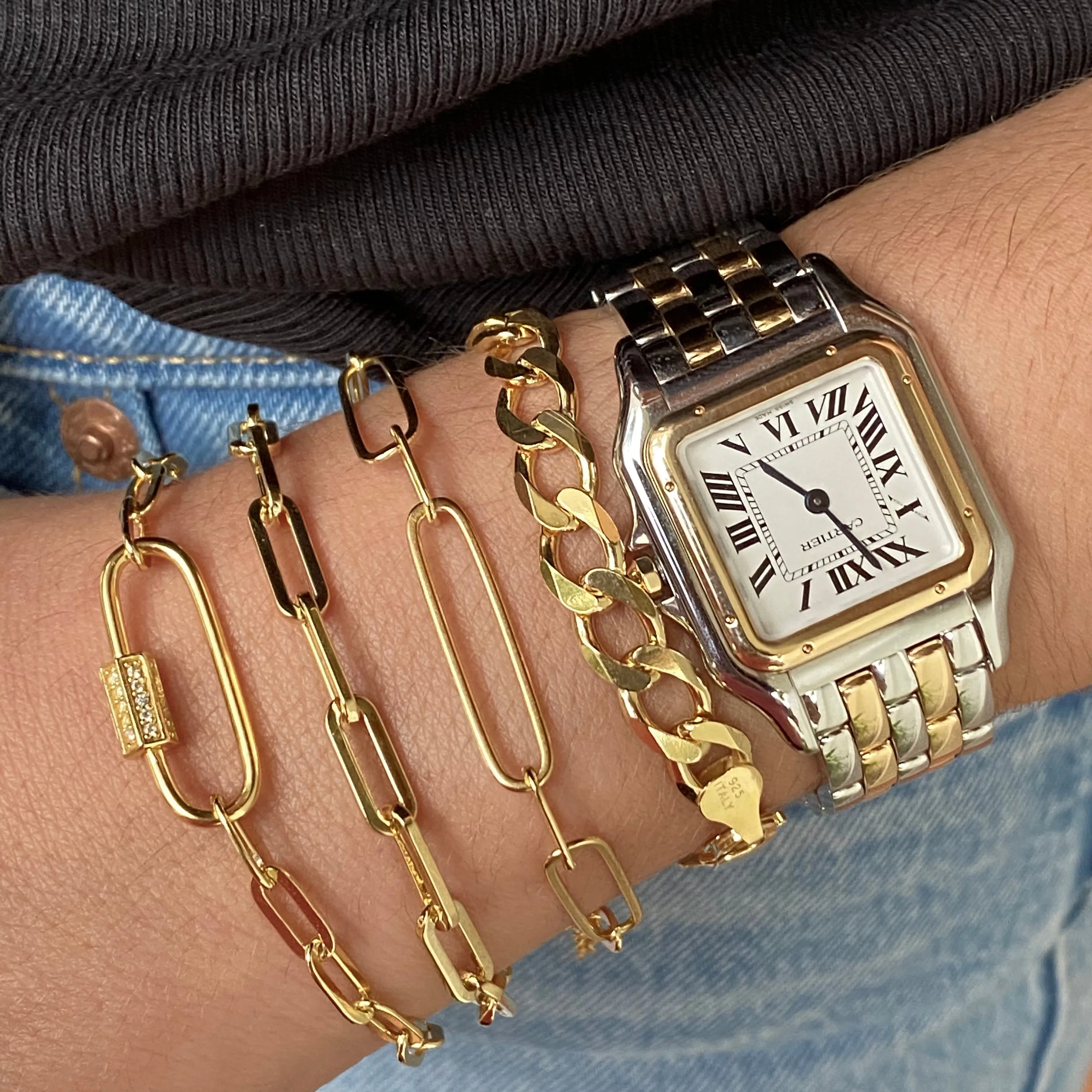 Open Link Bracelet 6 1/2" - Gold or Silver