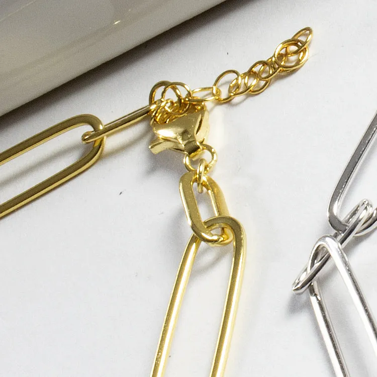 Open Link Bracelet 6 1/2" - Gold or Silver