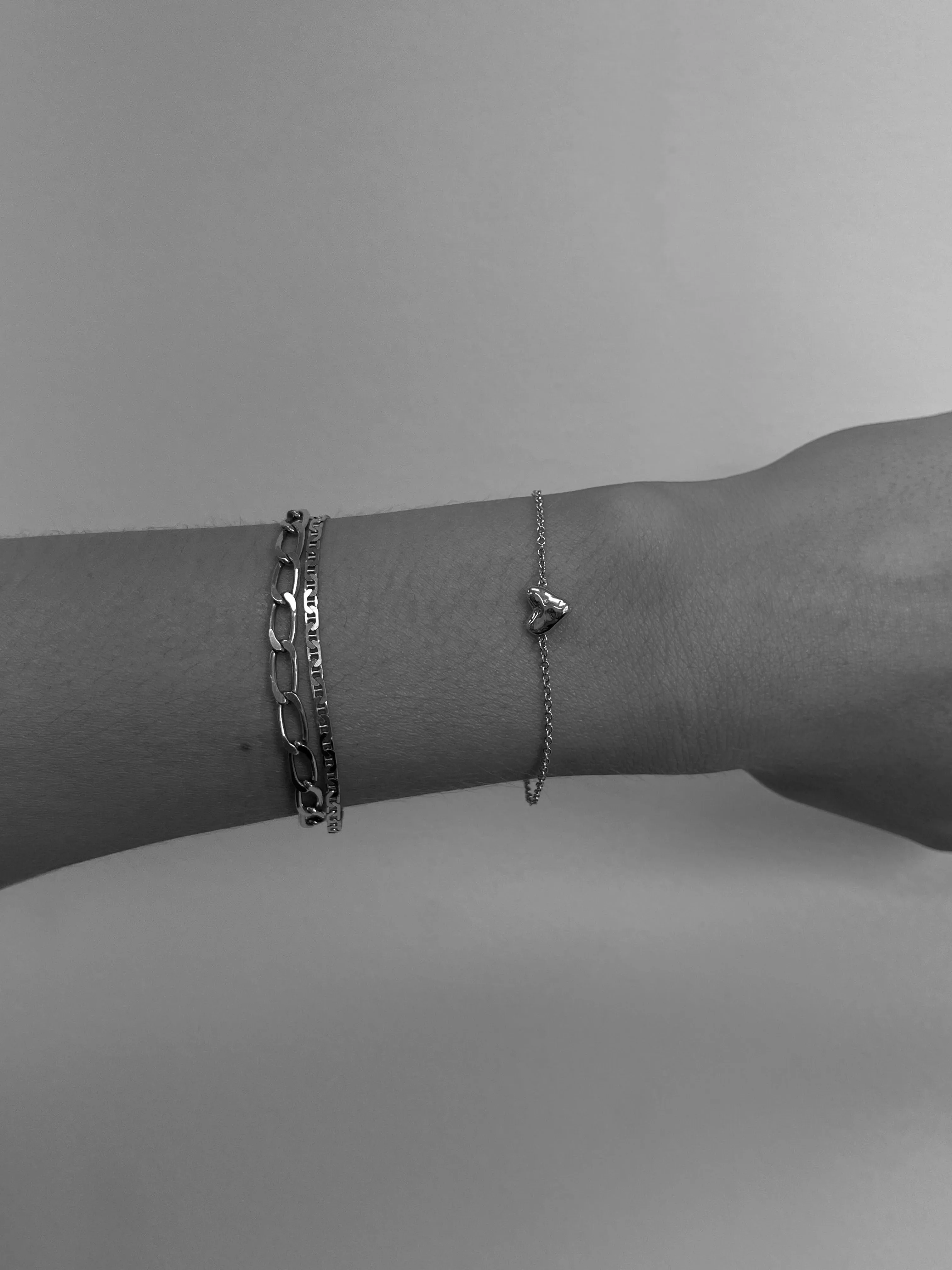 Organic Heart Bracelet | Silver