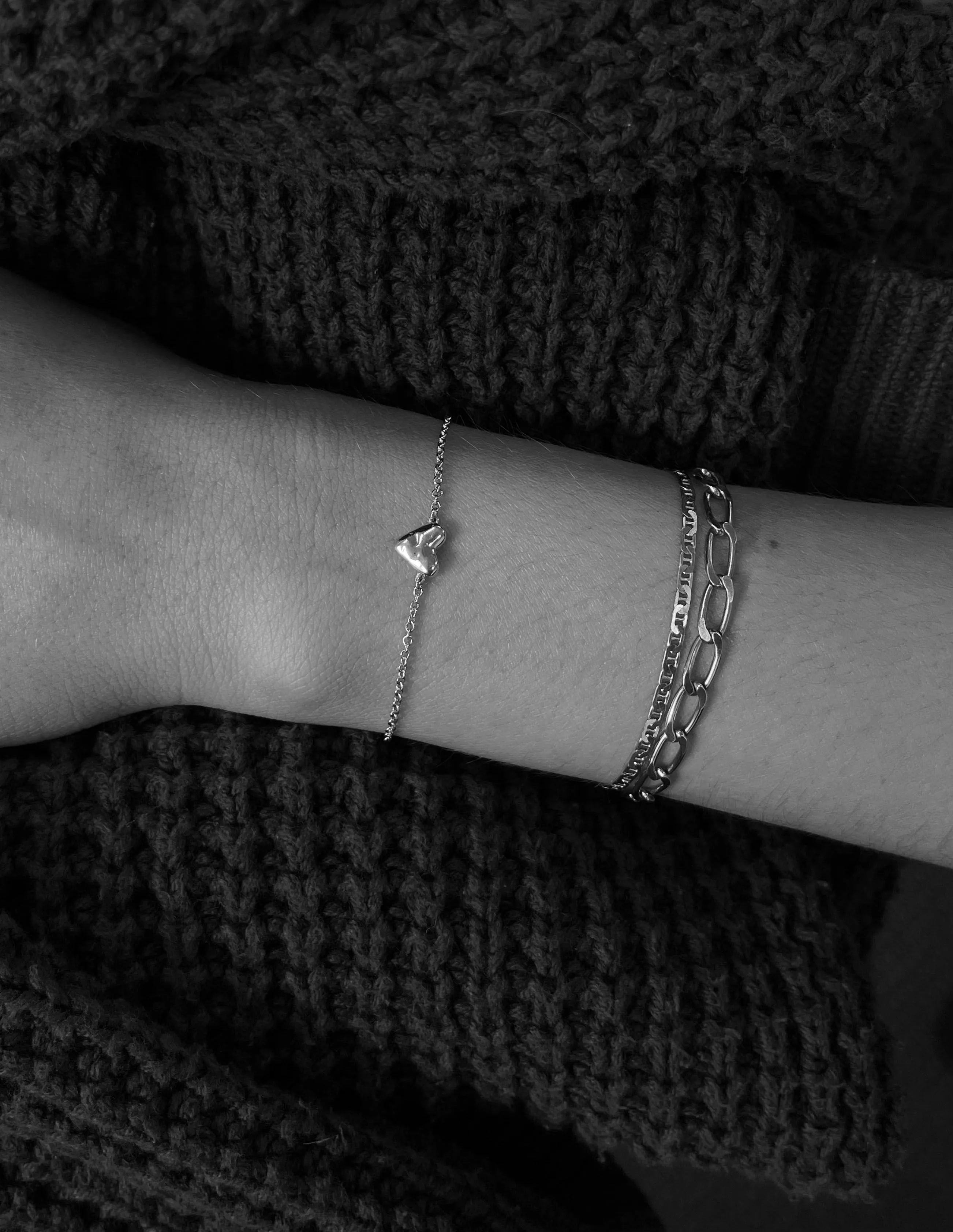 Organic Heart Bracelet | Silver