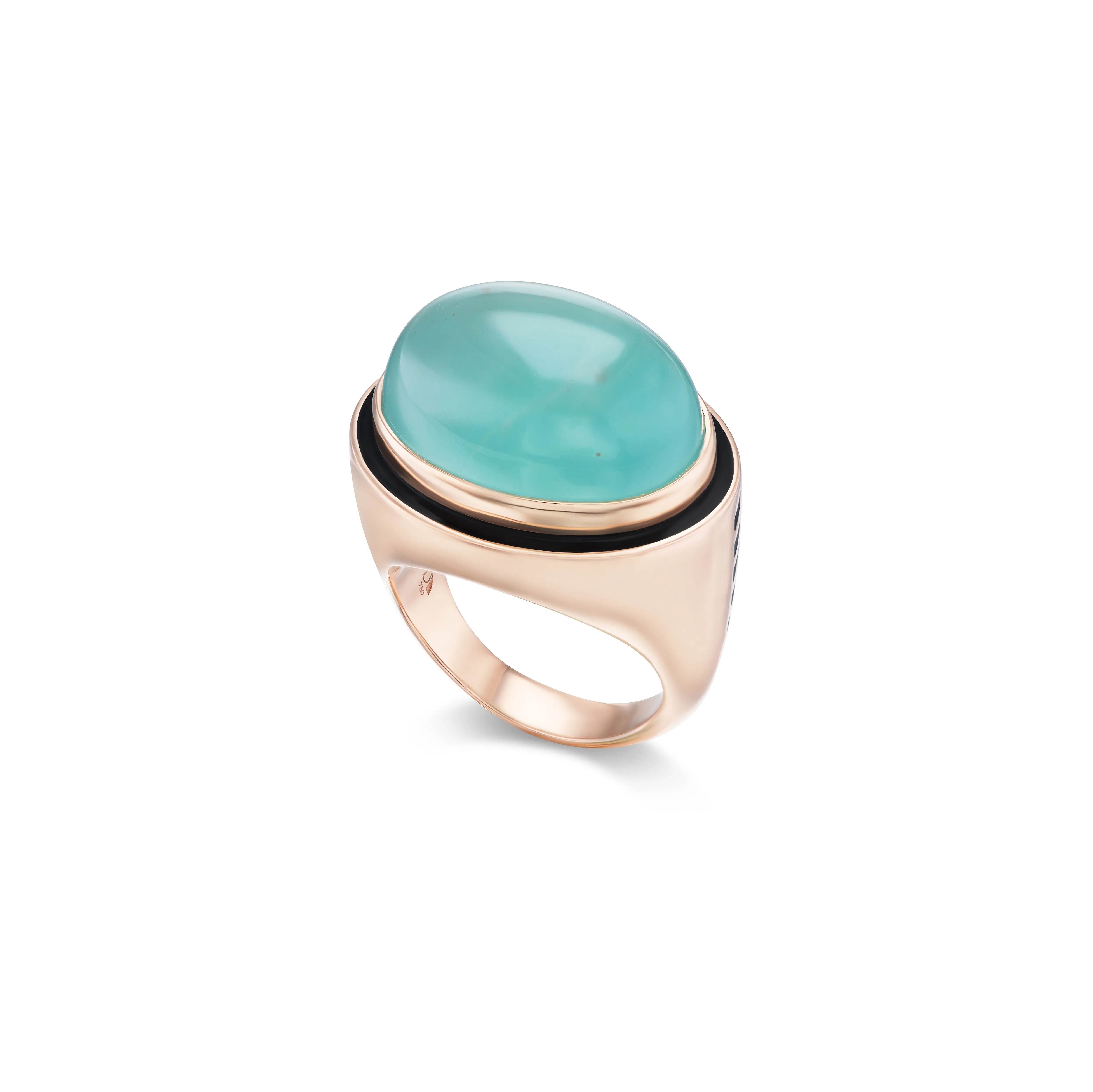 Oval Aquaprase Cabochon Ring
