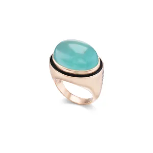 Oval Aquaprase Cabochon Ring