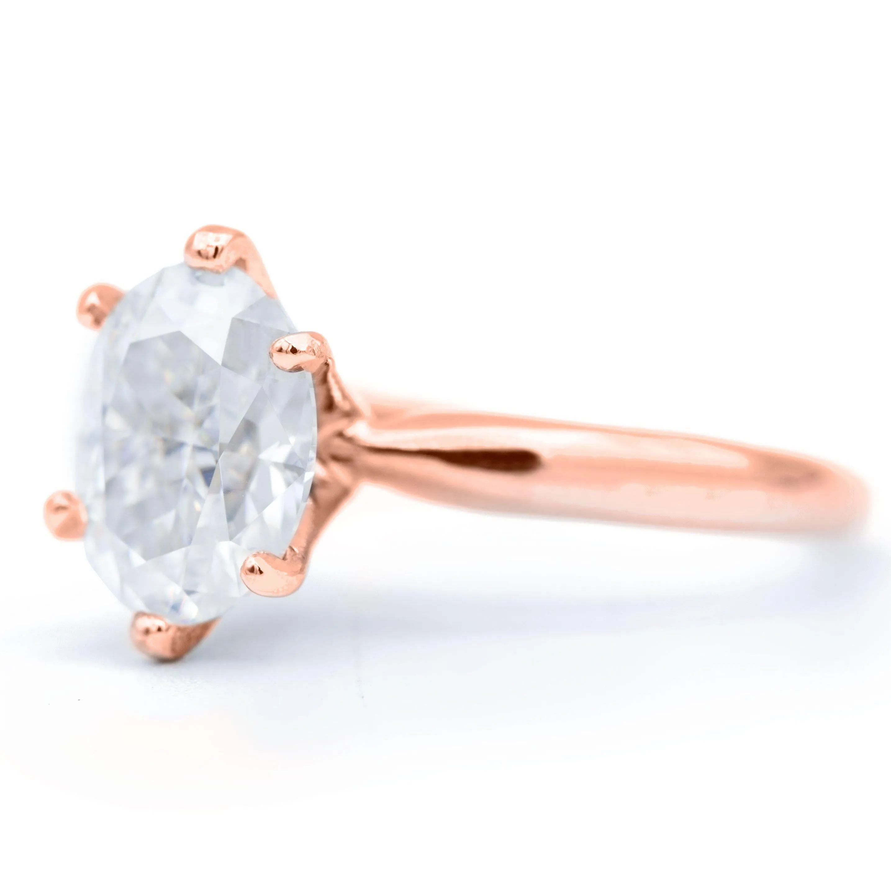 Oval First Crush FAB Moissanite 6 Prongs FANCY Solitaire Ring