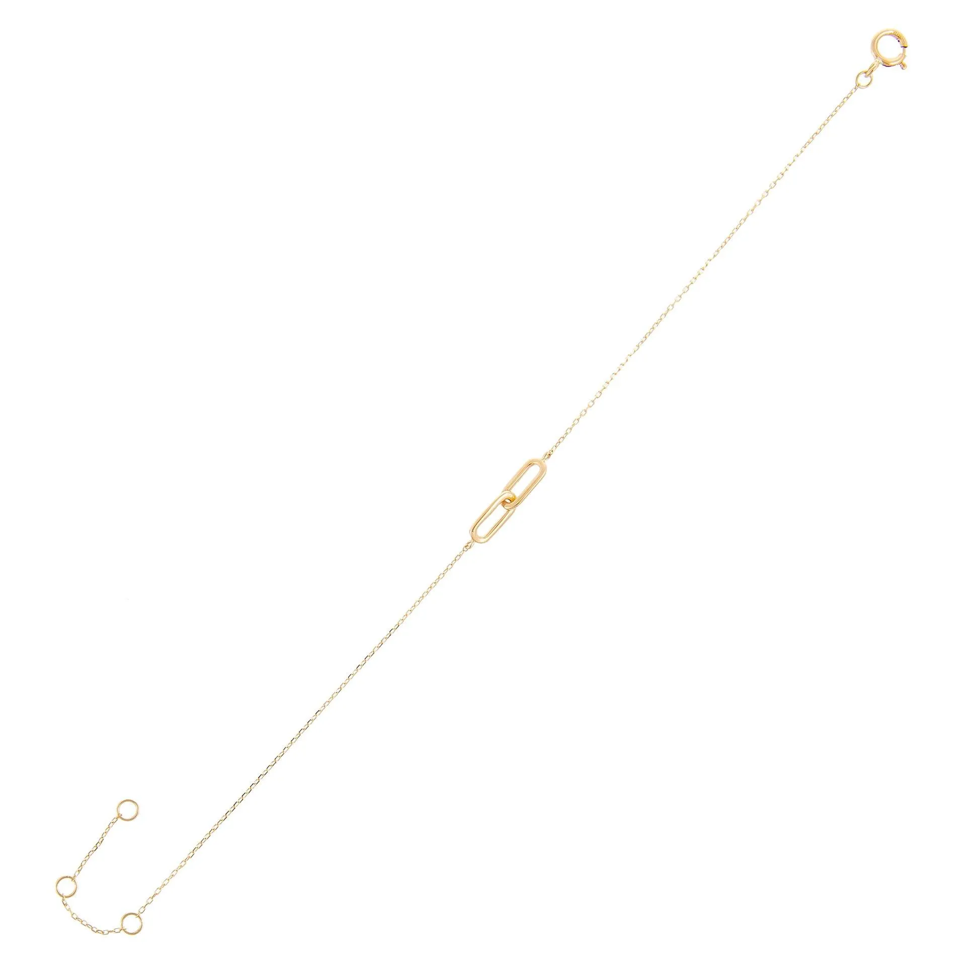 Oval Link Chain Bracelet 14K