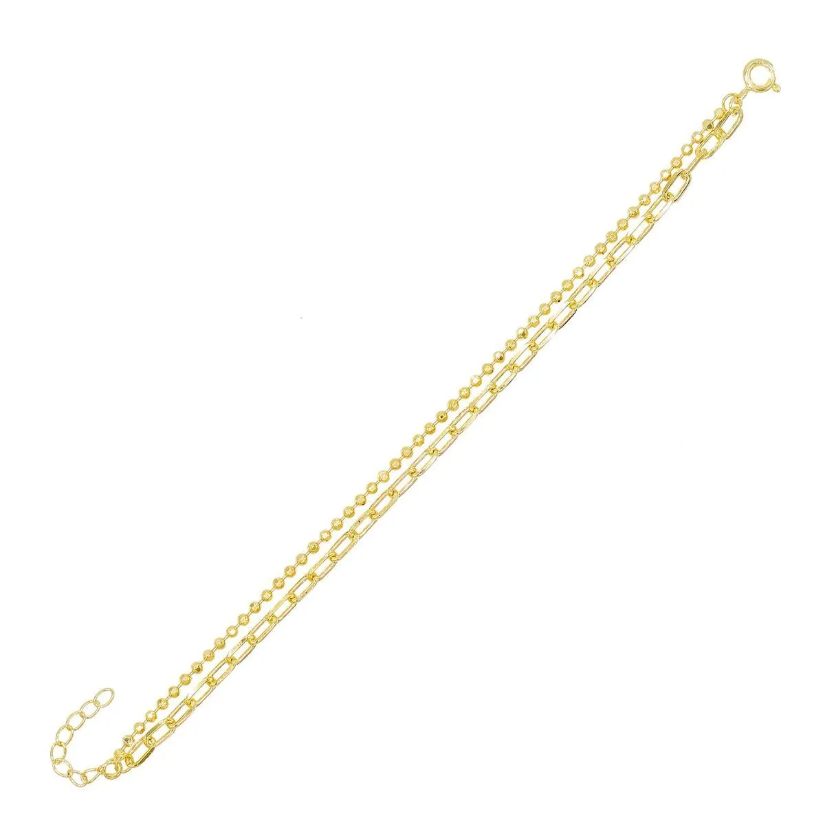 Oval Link X Ball Chain Bracelet