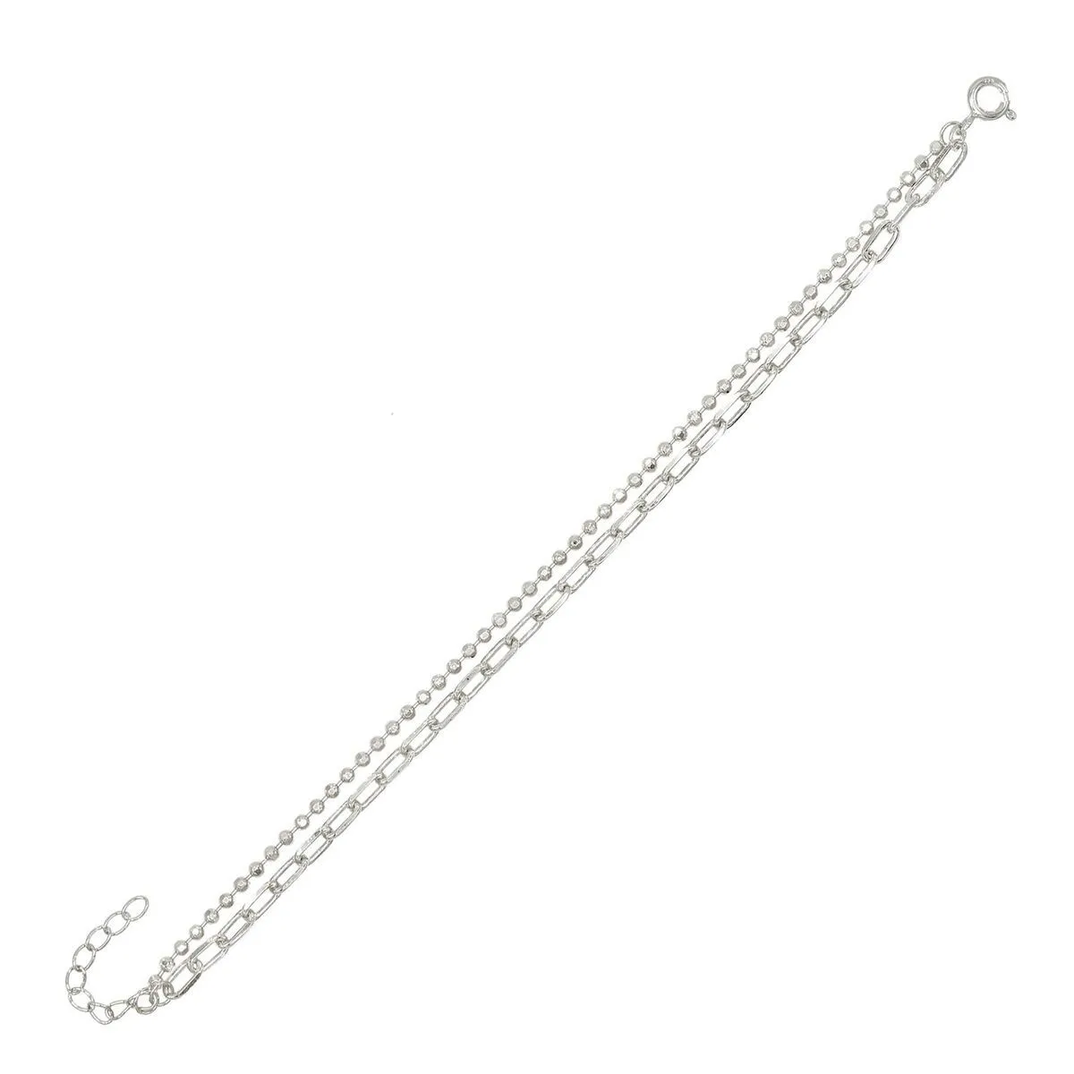 Oval Link X Ball Chain Bracelet