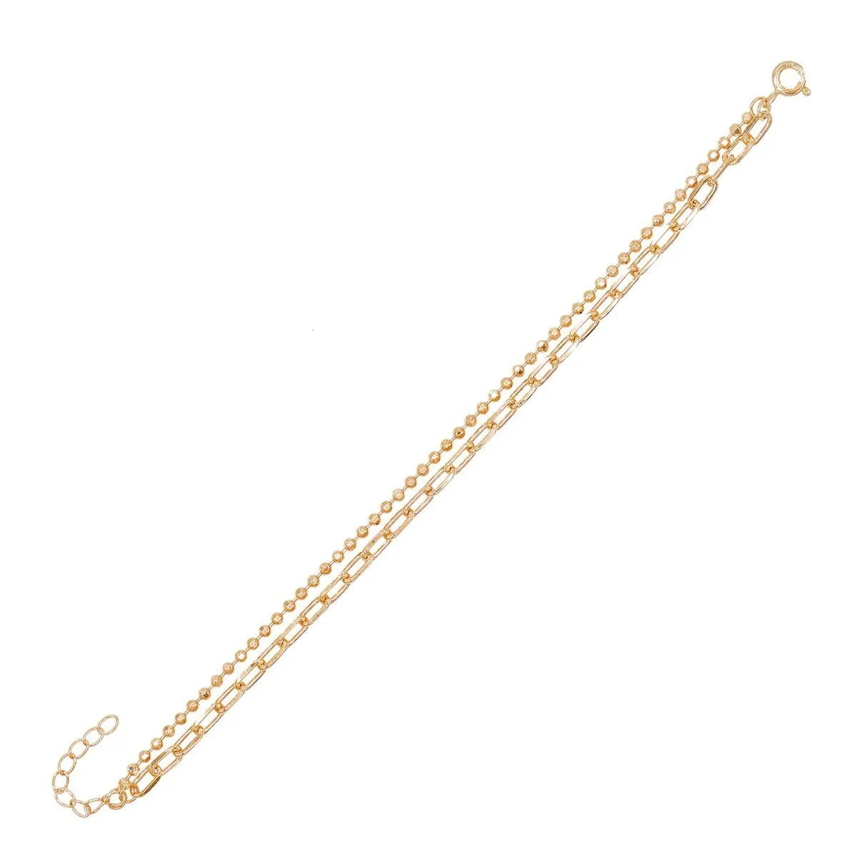 Oval Link X Ball Chain Bracelet