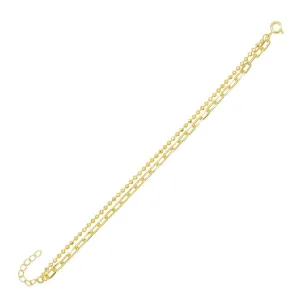 Oval Link X Ball Chain Bracelet
