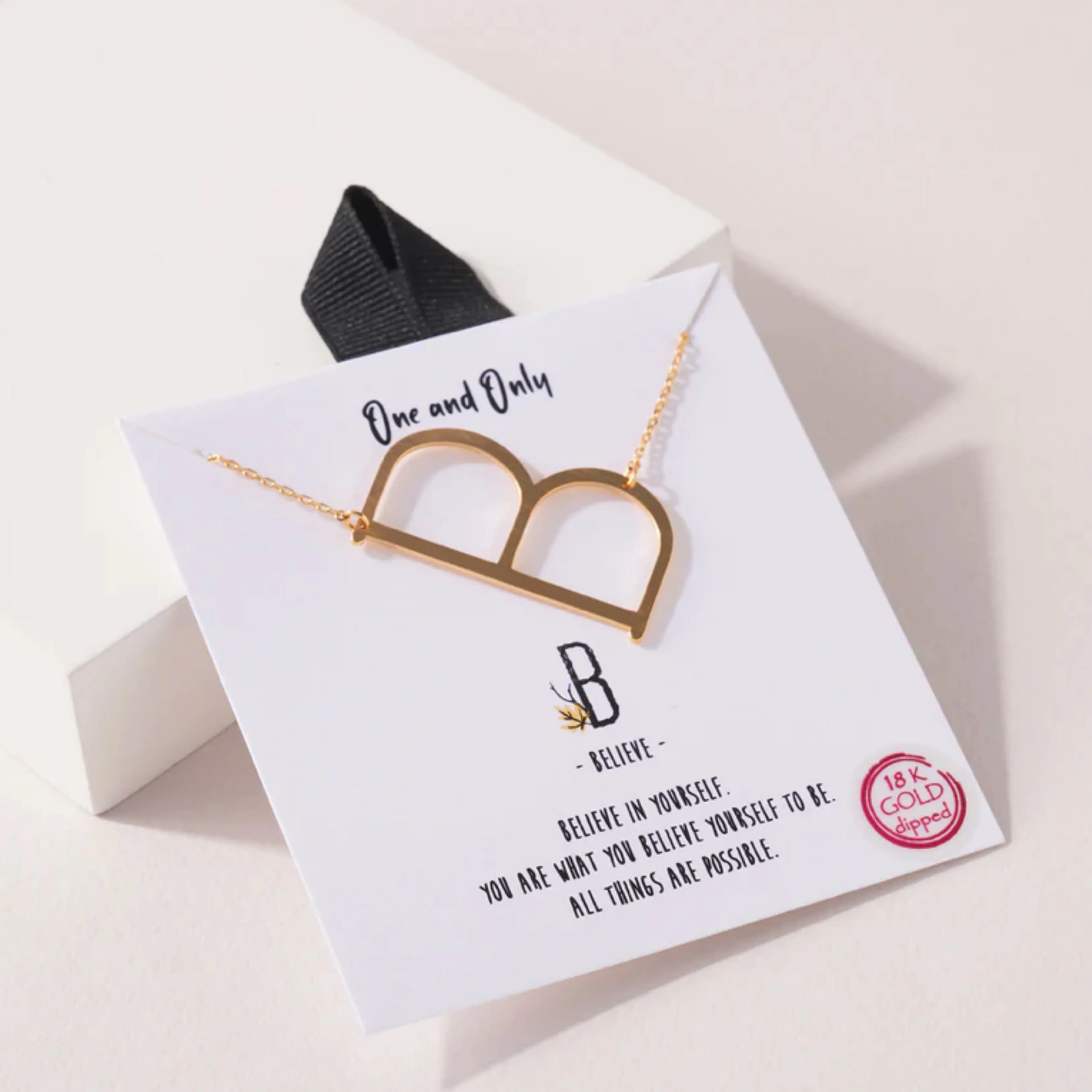 Oversized “B” Initial Pendant