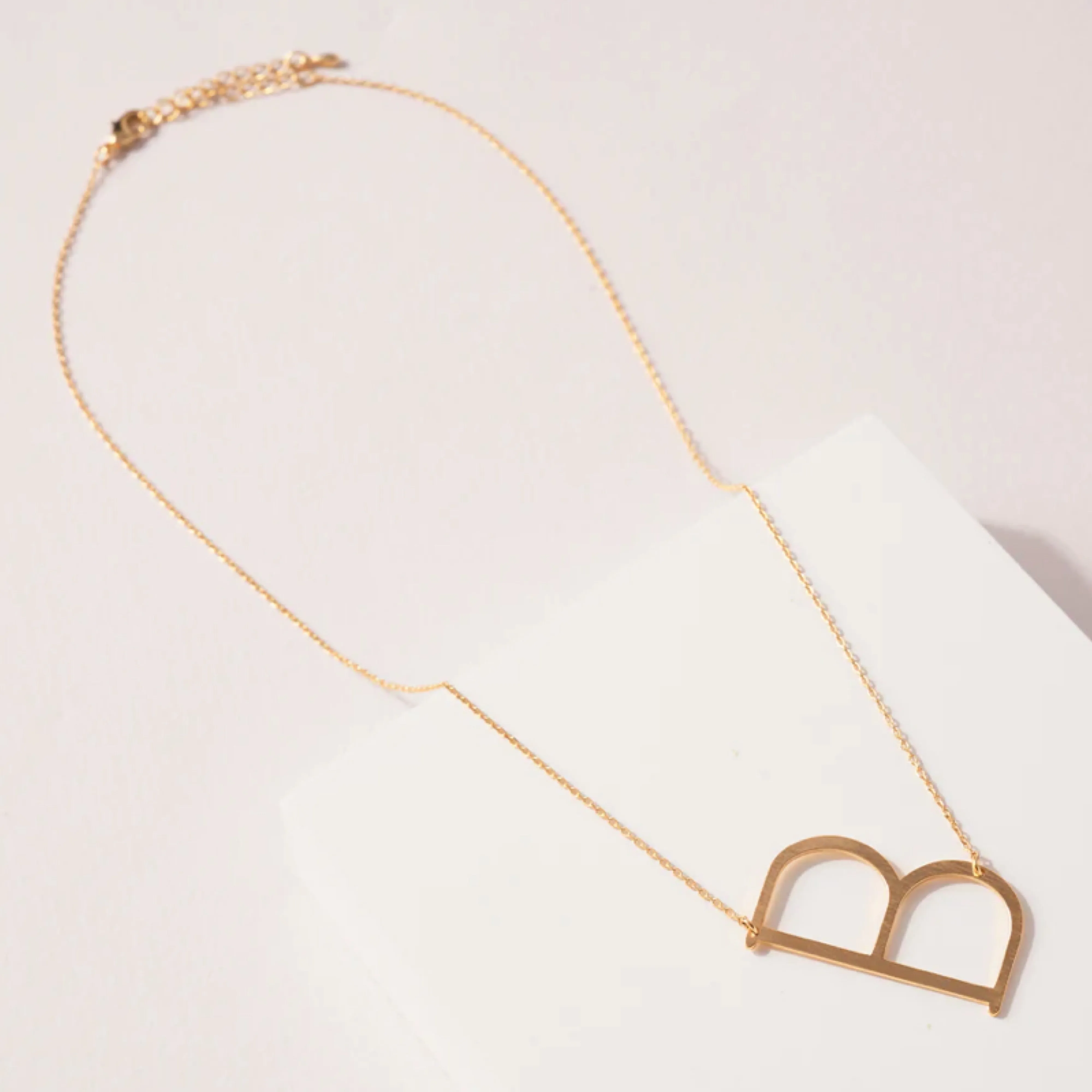 Oversized “B” Initial Pendant