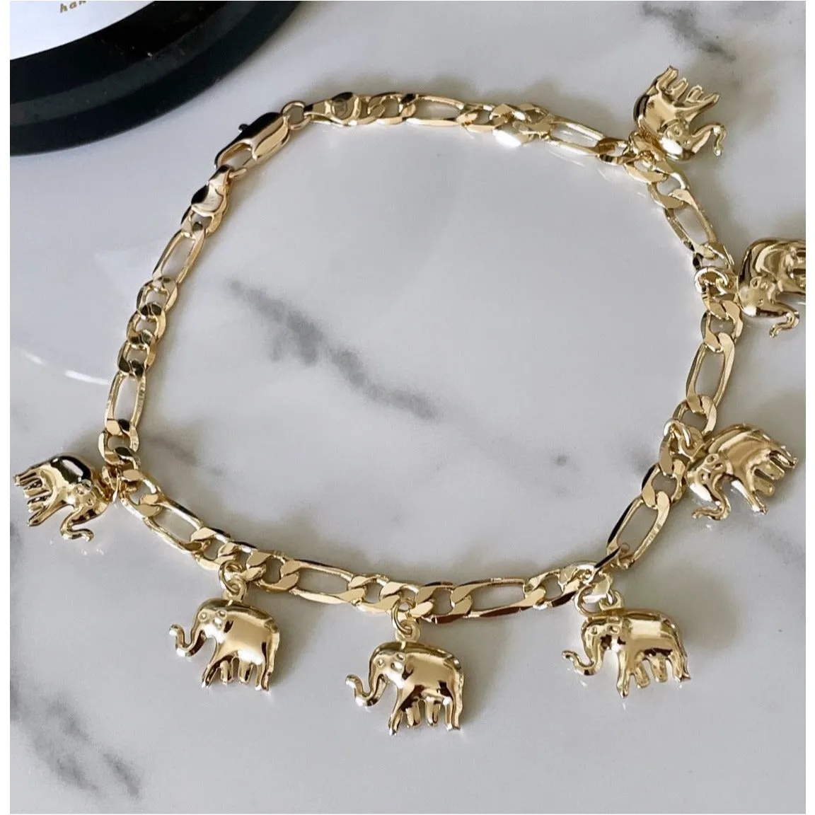 Paige Elephant Ankle Bracelet (Extension Available)