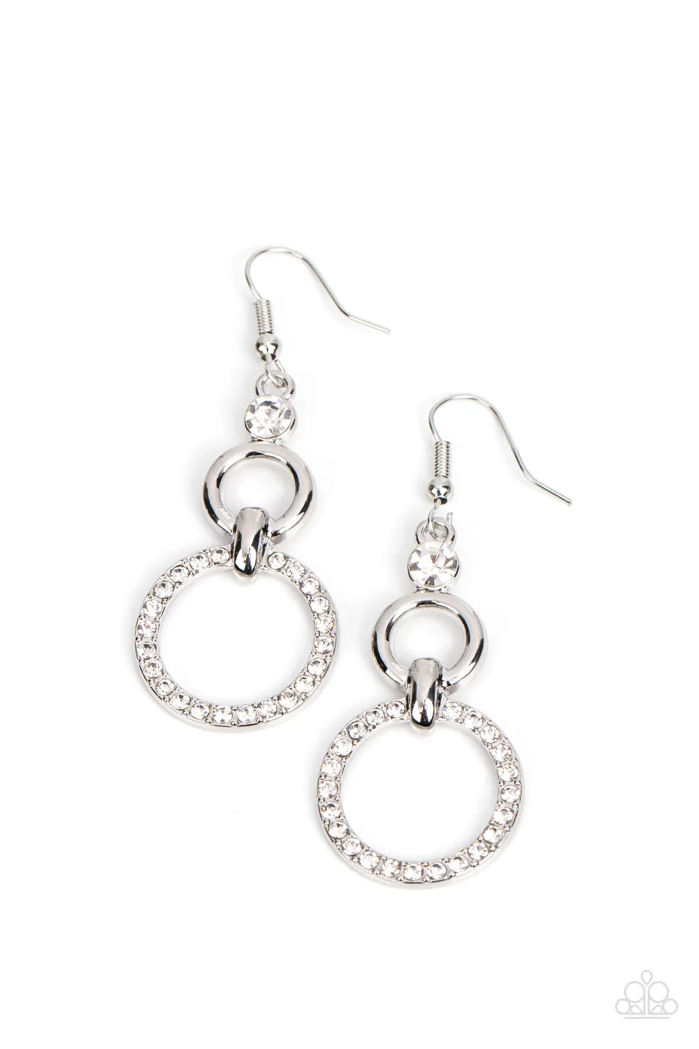 Paparazzi - Bauble Bliss - White Earrings
