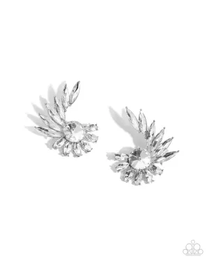 Paparazzi Greek Glam - White Earrings
