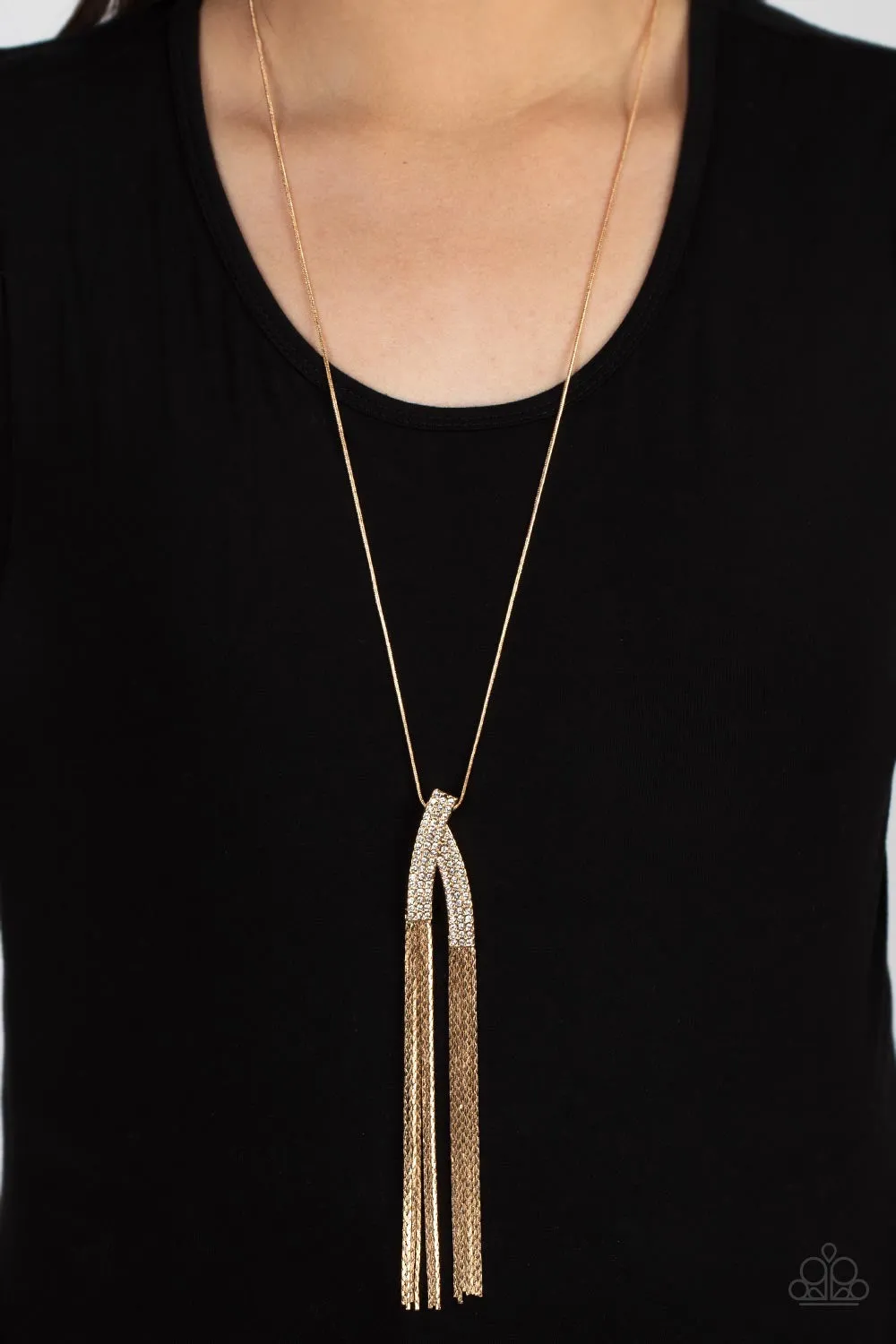 Paparazzi Out of the SWAY - Gold Necklace