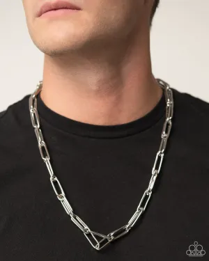 Paperclip Power - Silver - Chain Paparazzi Men's Necklace