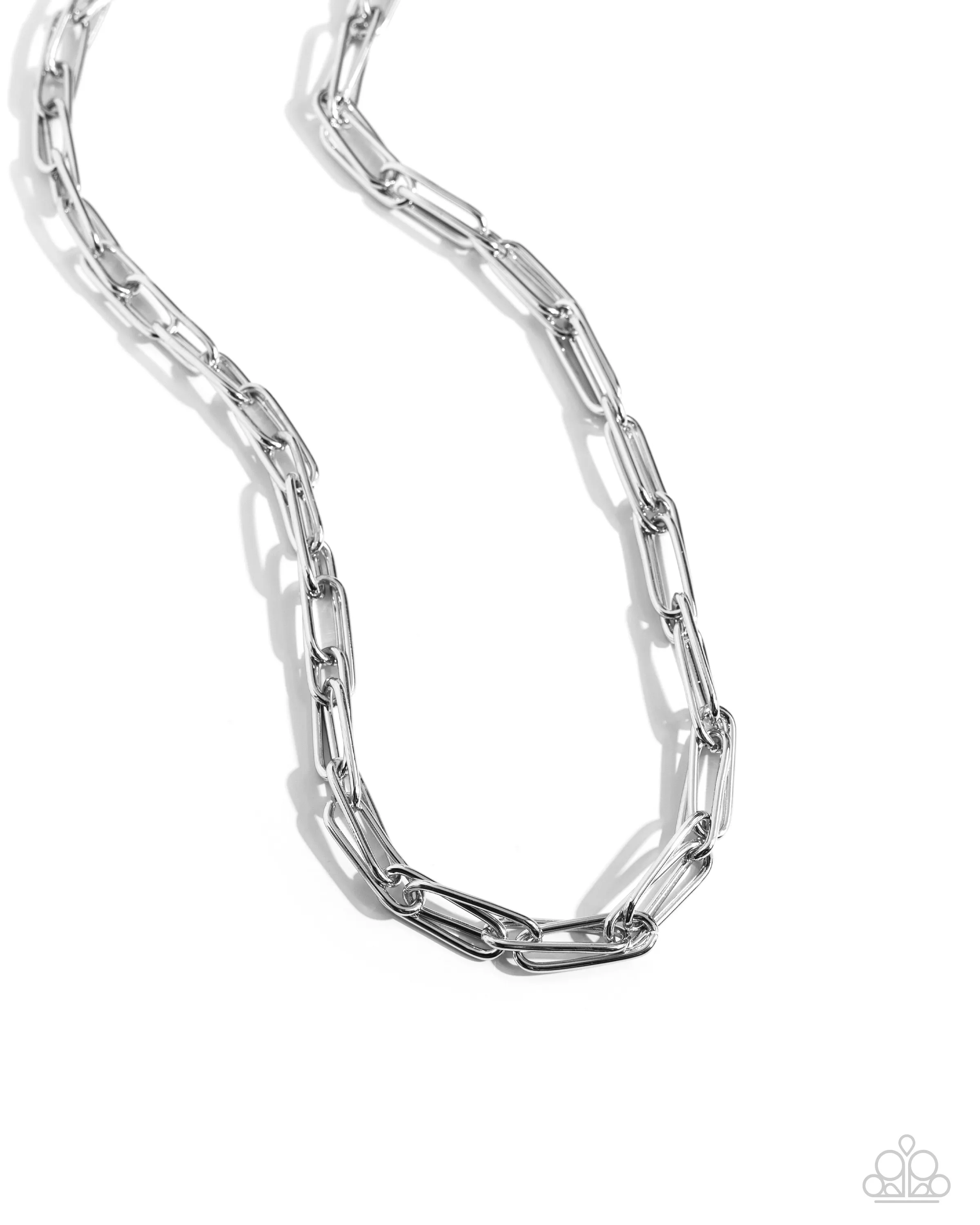 Paperclip Power - Silver - Chain Paparazzi Men's Necklace