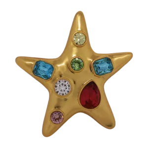Pastel Gemstone Starfish Pin