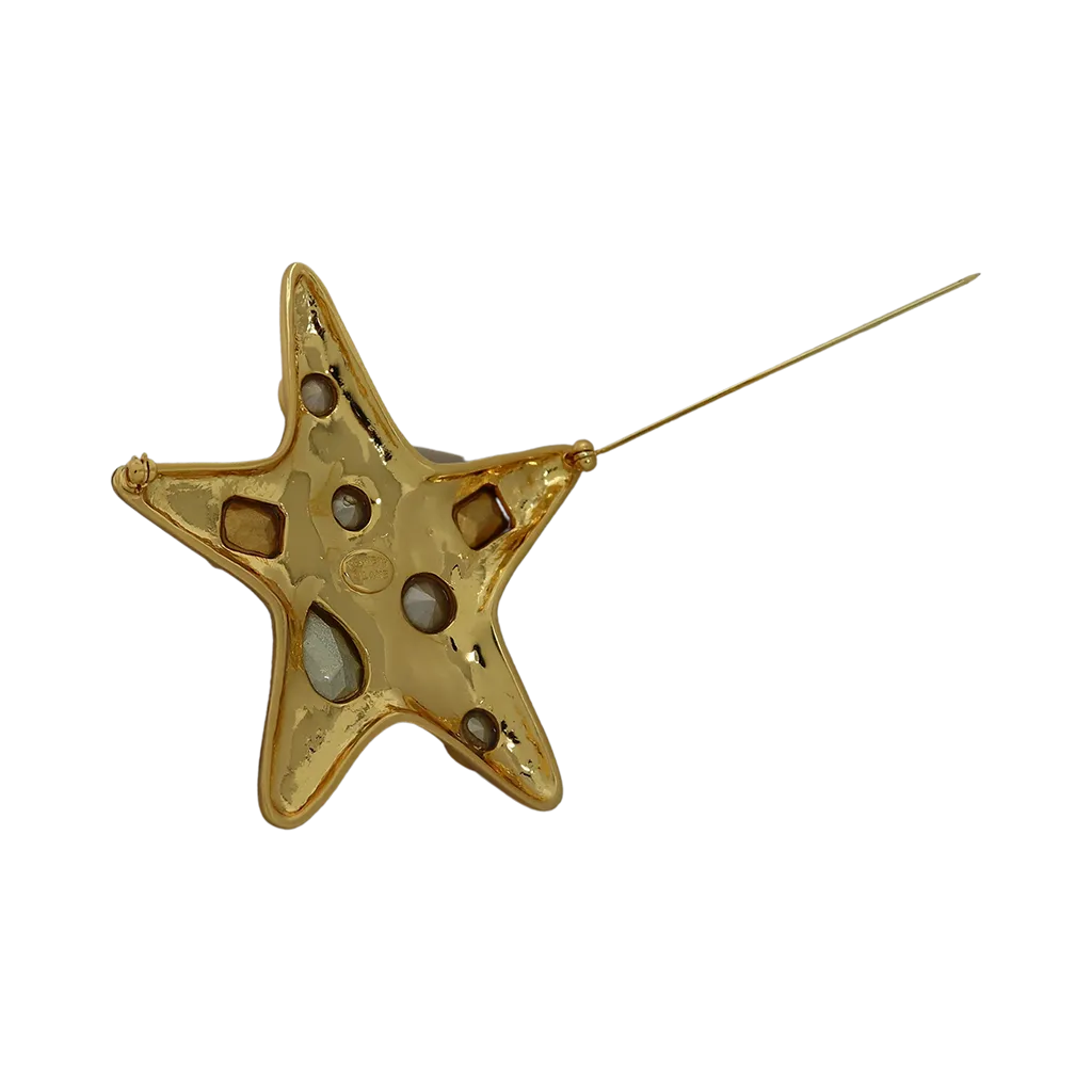 Pastel Gemstone Starfish Pin