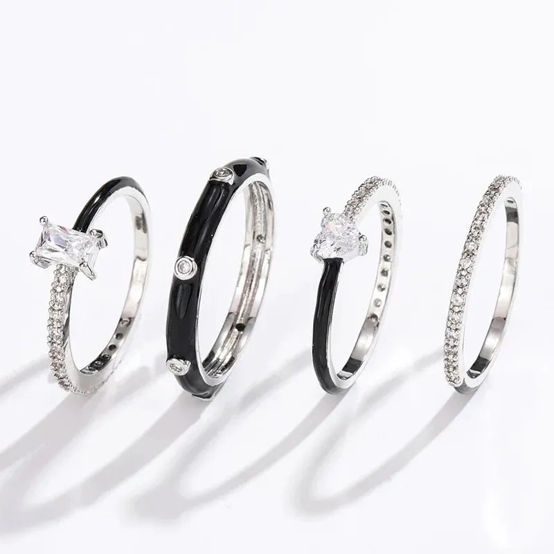 Pastel Glam Ring - Set of 4