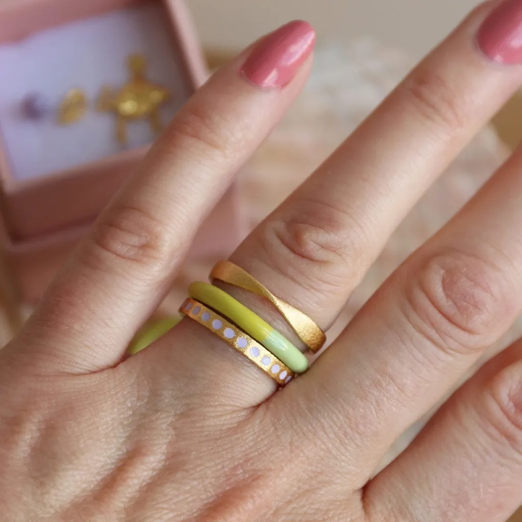 Pattern Ring gold plated - Purple