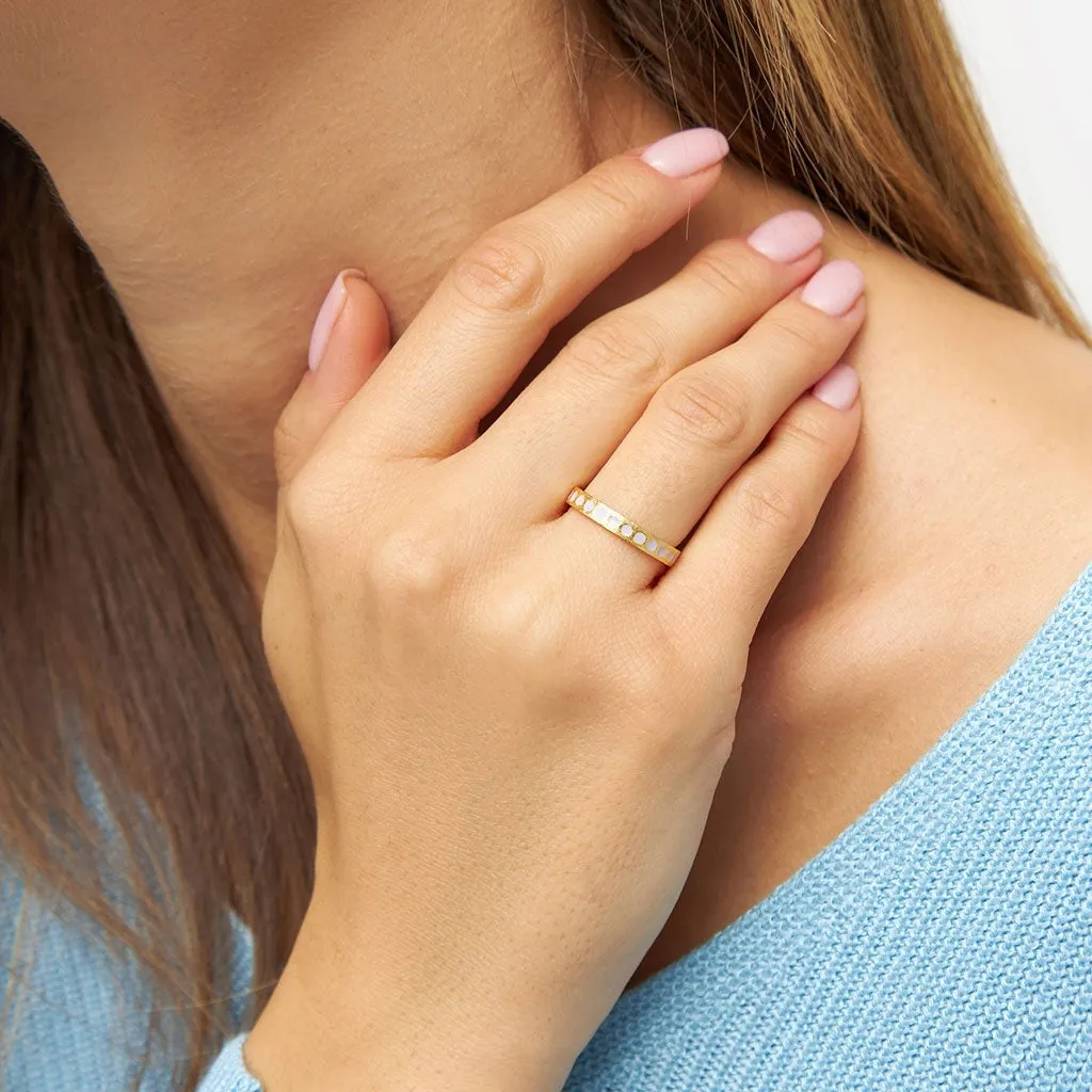 Pattern Ring gold plated - Purple